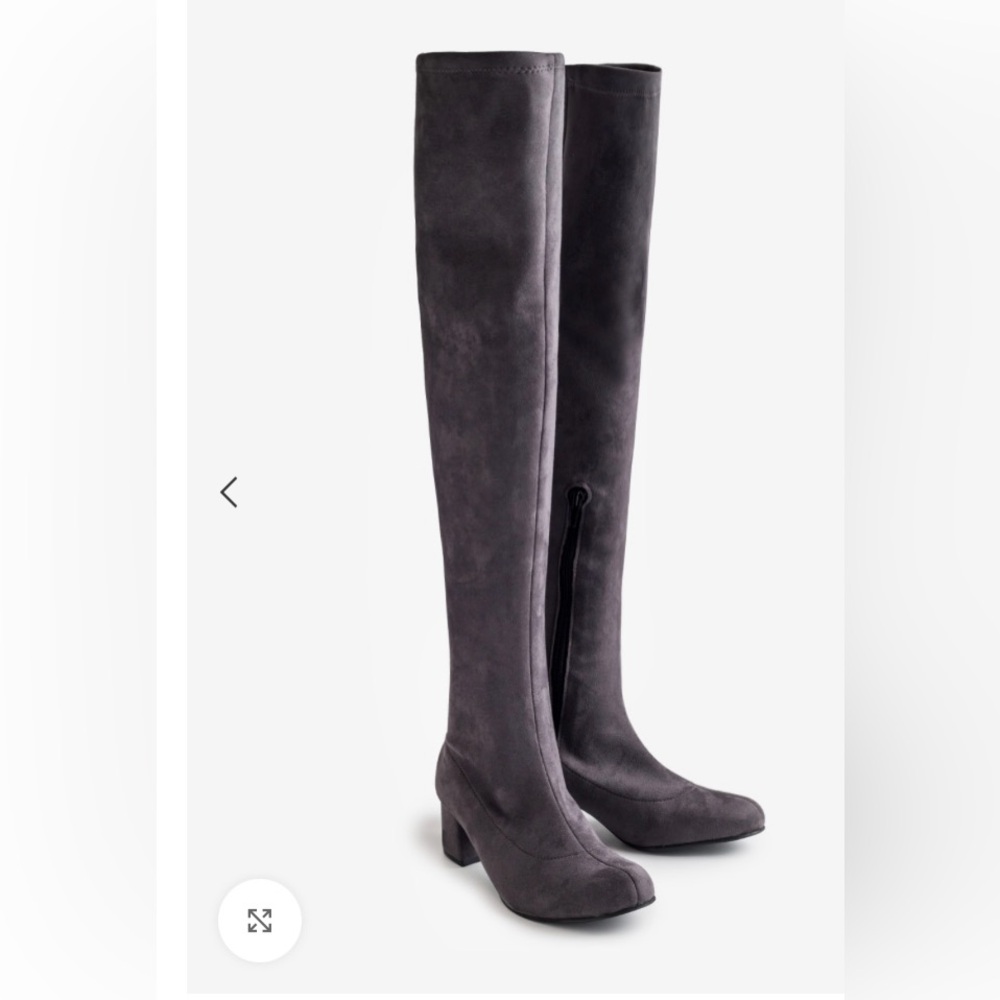 Grey Suede Sock Type Boots Knee High - size 7.5